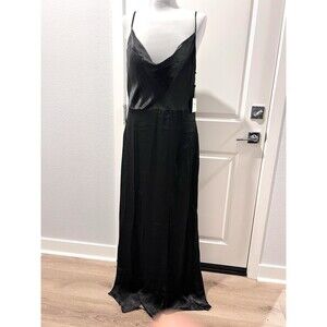 Laundry By Shelli Segal Women Black Spaghetti Strap Midi Dress Size 14